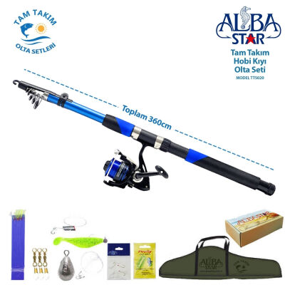 Albastar Tam Takım Hobi Kıyı Olta Seti - 360cm Kamışla - TTS020 - 1
