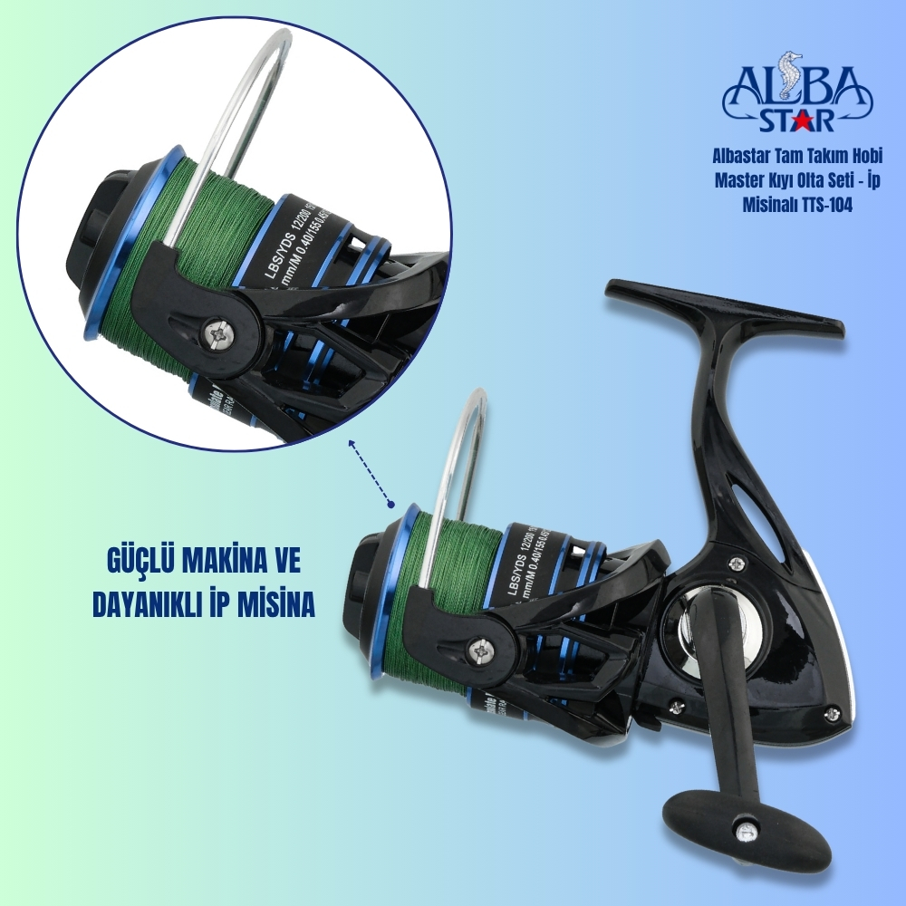 Albastar Tam Takım Hobi Master Kıyı Olta Seti – İp Misinalı – 300