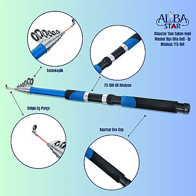 Albastar Tam Takım Hobi Master Kıyı Olta Seti – İp Misinalı – 300 cm - TTS104 - 3