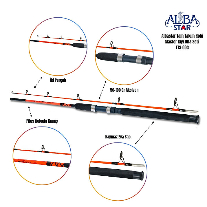 Albastar Tam Takım Profesyonel Tekne Olta Seti TTS003 - 3