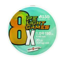 Asso 8X Light Games PE 8 Örgü Spin İp Misina 150mt Multicolor - 3