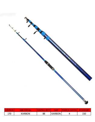 Captain 1501 Cast Strong Tele Boat Teleskobik Tekne Kamışı 150gr Atar - 3