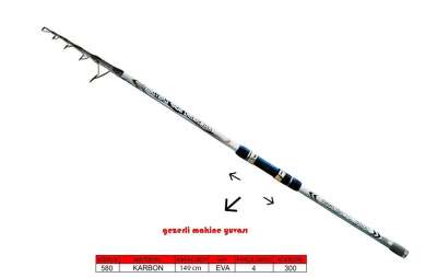 Captain 1693 Kawasaki 450cm Tele Surf Cast Kamış 300gr Atar - 1