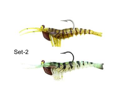 Captain 3048 Magic Shrimp 2li SET 3D Silikon Karides 50mm 37gr Suni Yem - 3