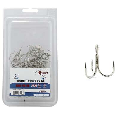 Captain 336 Üçlü İğne Sahte Balık İçin 100lü Kutu Nikel - 1