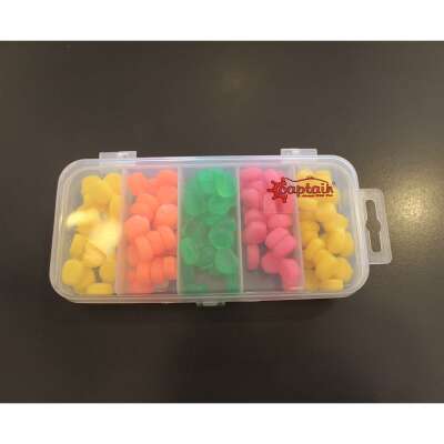 Captain 3496 Pop Corn Silikon Sazan Yemi 100lü Kutuda Color:Mix - 1