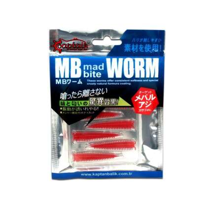 Captain 3518 Mad Bite Earth Worm 4 cm Aromalı LRF Silikon Yem 8li Set - 8