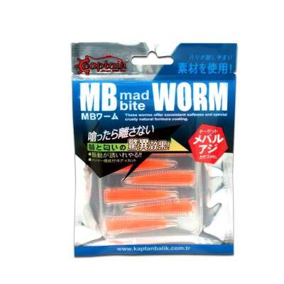 Captain 3518 Mad Bite Earth Worm 4 cm Aromalı LRF Silikon Yem 8li Set - 14