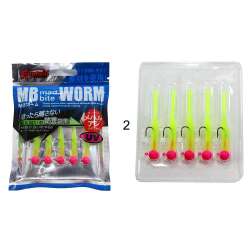 Captain 3521 Mini Worm 45cm Jig Headli LRF Silikon Yem 5li SET - 4