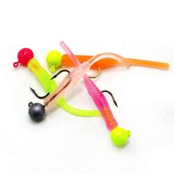 Captain 3521 Mini Worm 45cm Jig Headli LRF Silikon Yem 5li SET - 8
