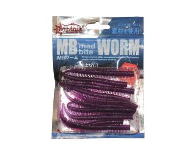 Captain 3523 Mad Bite Eart Worm 8cm Aromalı LRF Silikon Yem 10lu Set - 1