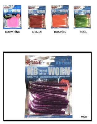 Captain 3523 Mad Bite Eart Worm 8cm Aromalı LRF Silikon Yem 10lu Set - 3
