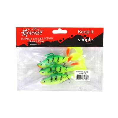 Captain 3559 Pencil Soft 10cm Levrek Silikonu 3lü Suni Balık - 3