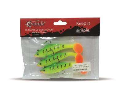 Captain 3567 Cracker Soft 10cm Levrek Turna Silikonu 3lü Set Suni Balık - 5