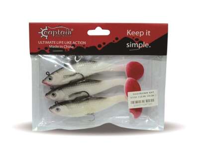 Captain 3568 Cracker Soft 12cm Levrek Turna Silikonu 3lü Set Suni Balık - 1