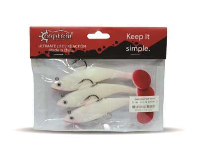 Captain 3568 Cracker Soft 12cm Levrek Turna Silikonu 3lü Set Suni Balık - 3