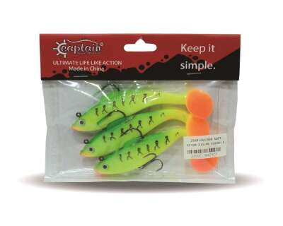 Captain 3568 Cracker Soft 12cm Levrek Turna Silikonu 3lü Set Suni Balık - 5