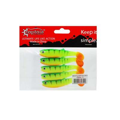 Captain 3569 Style Soft 8cm Levrek Silikonu 5li Paket Suni Yem - 4