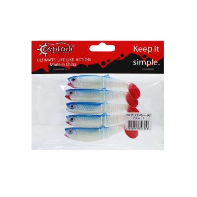 Captain 3569 Style Soft 8cm Levrek Silikonu 5li Paket Suni Yem - 7