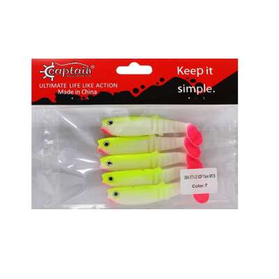 Captain 3569 Style Soft 8cm Levrek Silikonu 5li Paket Suni Yem - 9