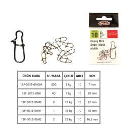 Captain 5015 Sahte Balık Klipsi Snap İnox 10lu Paket Black Nikel - Captain