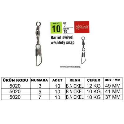 Captain 5020 Klips 10lu Paket Black Nikel - 1