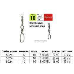 Captain 5024 Square Klips 10lu Paket Black Nikel - Captain