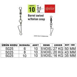 Captain 5025 İtalyan Klips 10lu Paket Black Nikel - Captain