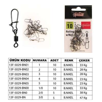 Captain 5029 Kilitli Klips Fast 10lu Paket Black Nikel - 2