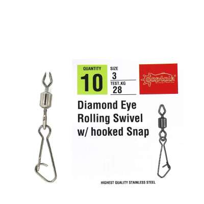 Captain 5034 Diamond Hoked Klips 10lu Paket Black Nikel - 3