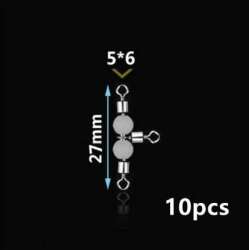 Captain 5049 Üçlü Boncuklu Fırdöndü 10lu Paket Black Nikel - 5