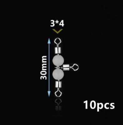 Captain 5049 Üçlü Boncuklu Fırdöndü 10lu Paket Black Nikel - 6