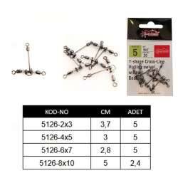 Captain 5126 Üçlü Uzun T Fırdöndü 5li Paket Black Nikel - Captain