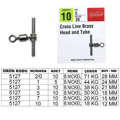 Captain 5127 Tube T Fırdöndü 10lu Paket Black Nikel - 1