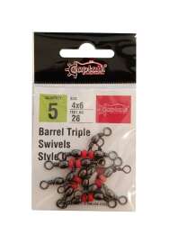 Captain 5129 Üçlü Boncuklu T Fırdöndü 5li Paket Black Nikel - 3