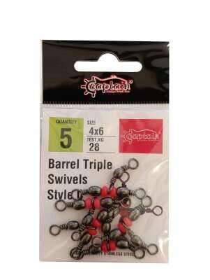 Captain 5129 Üçlü Boncuklu T Fırdöndü 5li Paket Black Nikel - 3