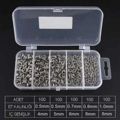 Captain 5164 Kaşık Halkası 500lü Mix Kutu Nikel - 3