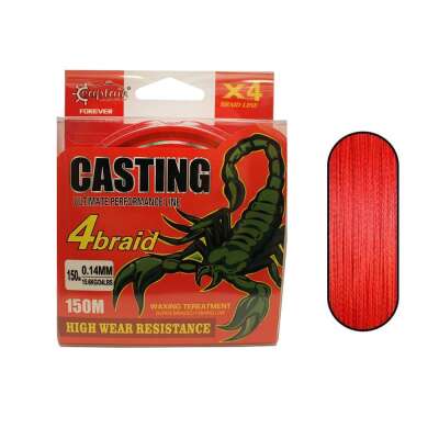 Captain Casting PE 4 Kat Spin İp Misina 150mt Kırmızı - 1
