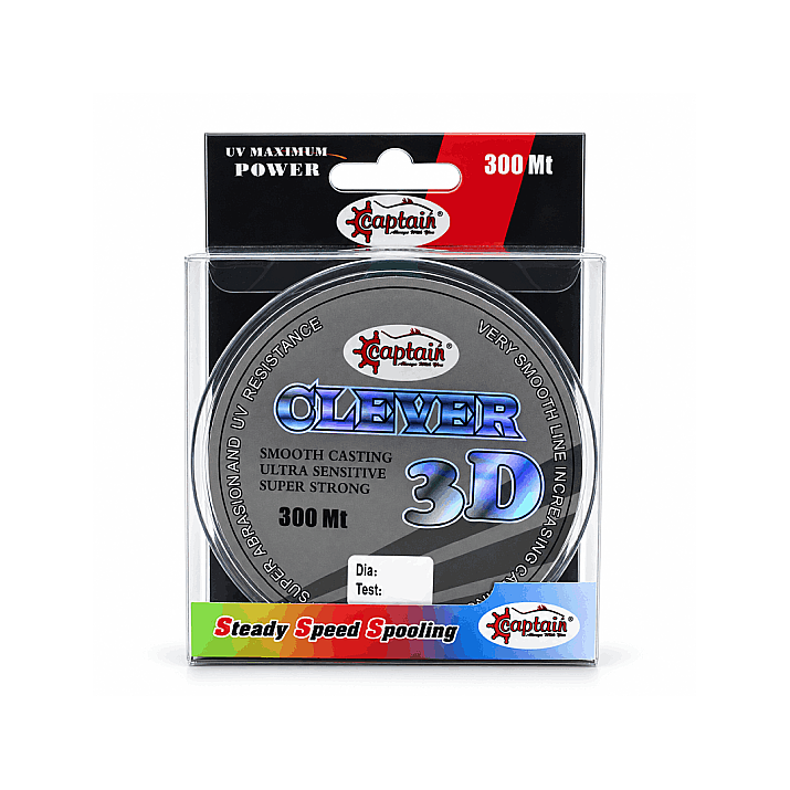 Captain Clever 3D Smooth 300mt Monofilament Misina Black Kamuflaj - 1