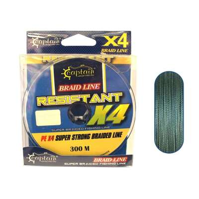Captain Resistant PE 4 Kat Spin İp Misina 300mt Yeşil - 1