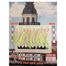 Çinekop Çaparisi UV-GLOW Simli 10 İğneli Kolay Açılan Çapari 025mm Beden x 035mm Köstek - 2