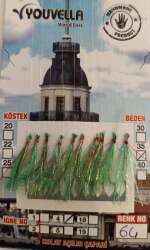 Çinekop Çaparisi UV-GLOW Simli 10 İğneli Kolay Açılan Çapari 025mm Beden x 035mm Köstek - 3