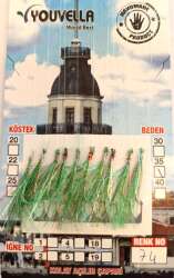 Çinekop Çaparisi UV-GLOW Simli 10 İğneli Kolay Açılan Çapari 025mm Beden x 035mm Köstek - 6