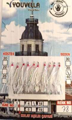 Çinekop Çaparisi UV-GLOW Simli 10 İğneli Kolay Açılan Çapari 025mm Beden x 035mm Köstek - 8