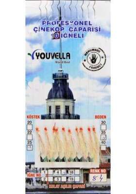 Çinekop Çaparisi UV-GLOW Simli 10 İğneli Kolay Açılan Çapari 025mm Beden x 035mm Köstek - 9