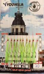 Çinekop Çaparisi UV-GLOW Simli 10 İğneli Kolay Açılan Çapari 025mm Beden x 035mm Köstek - 12