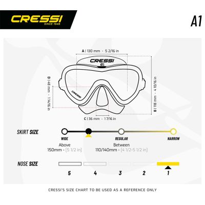 Cressi A1 Dalış Maskesi - 13