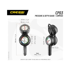 Cressi CPD3 Dalış Konsolu ve Derinlik Hesaplayıcı - 3