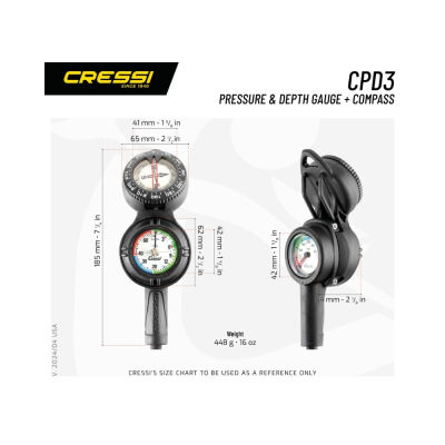 Cressi CPD3 Dalış Konsolu ve Derinlik Hesaplayıcı - 3