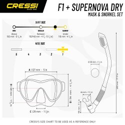Cressi F1 Black + Dry Maske Şnorkel Seti - 4